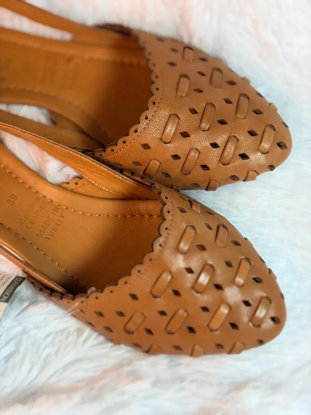 Spring Step Genuine Leather Slingback Flats Size 39 (Women's ~8-8.5)